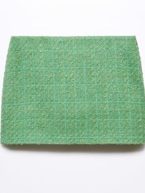 MNG Mango Green Tweed Textured Mini Skirt Size L/G New with Tags